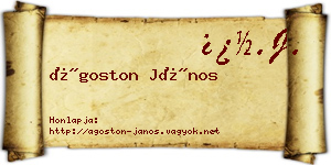 Ágoston János névjegykártya