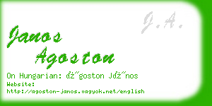 janos agoston business card